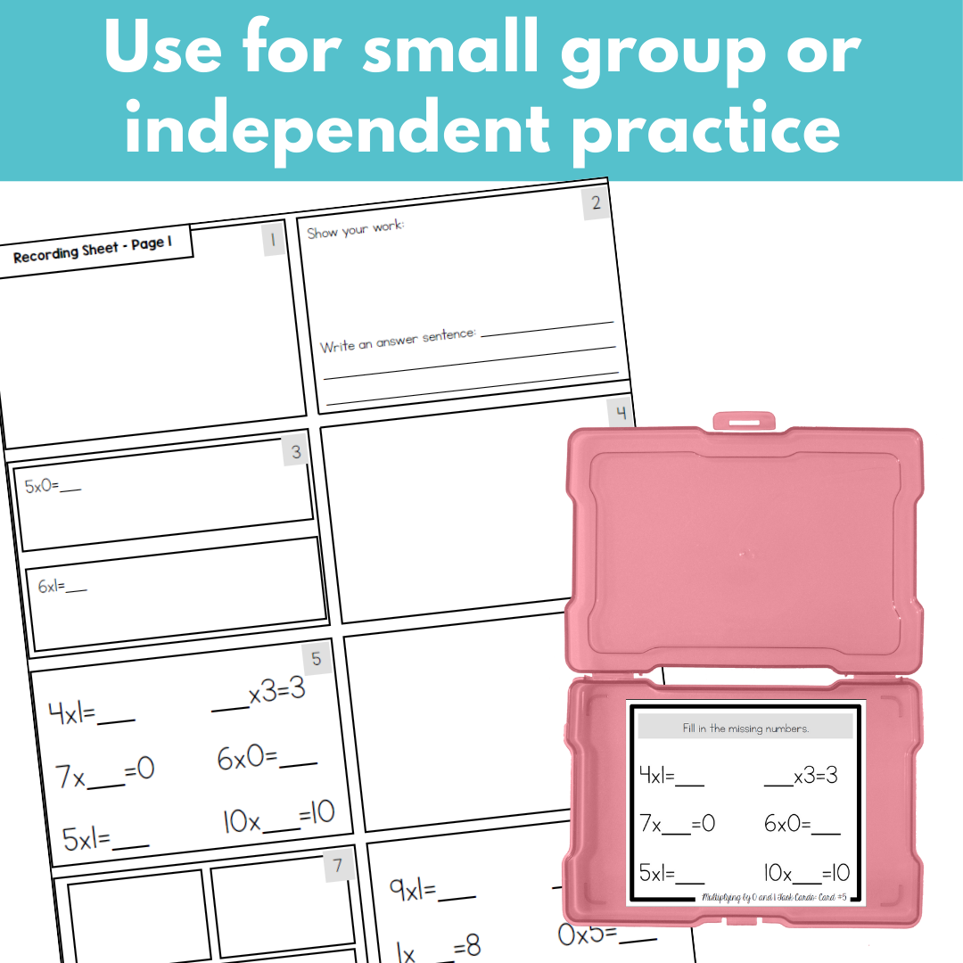 Multiplication Task Cards - x0 and x1 Multiplication Facts