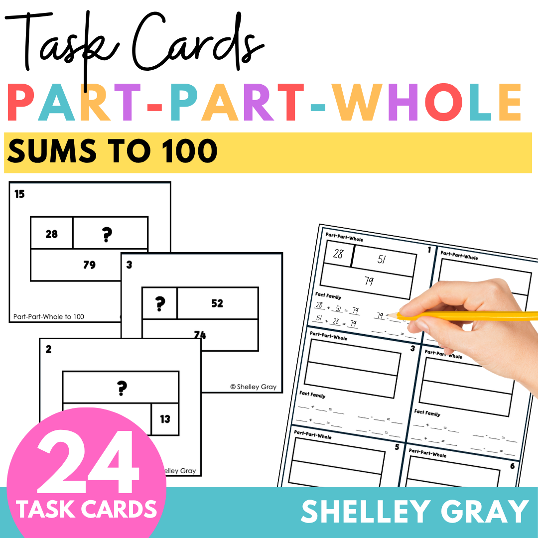 Part-Part-Whole Task Cards: Sums to 100 | Connecting Addition & Subtraction