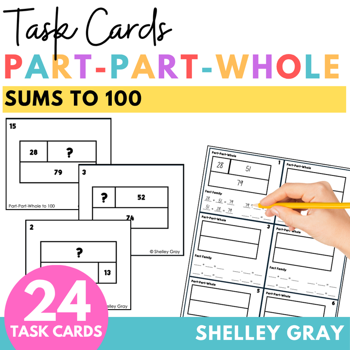 Part-Part-Whole Task Cards: Sums to 100 | Connecting Addition & Subtraction