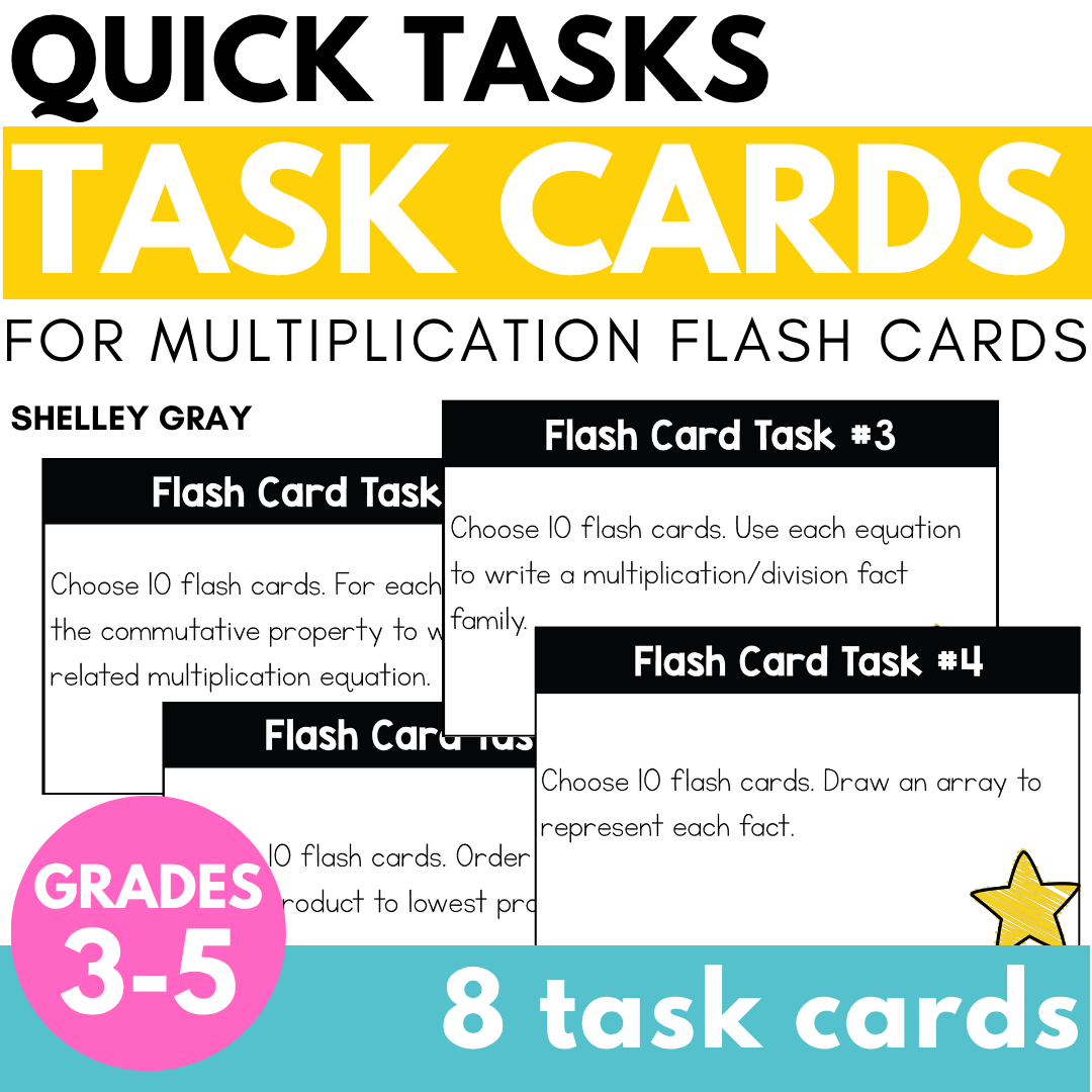 Task Flashcard FREE Multiplication Task Cards for a Set of Flash Cards – Shelley Gray ...