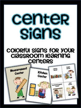 Main image for Center Signs: colorful signs for your classroom learning centers