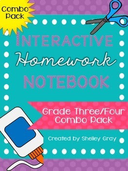 Main image for Homework Folder Activities Interactive Notebook Bundle for 3rd and 4th Grades