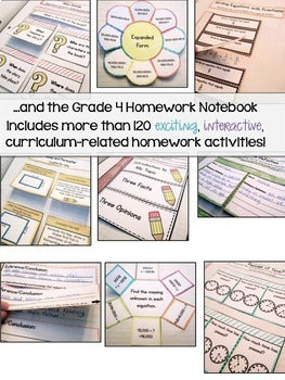 Image of Homework Folder Activities Interactive Notebook Bundle for 3rd and 4th Grades