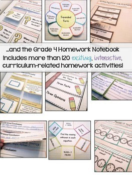 Homework Folder Activities Interactive Notebook Bundle for 3rd and 4th ...