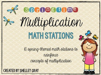 Main image for Multiplication Math Stations - Spring Theme