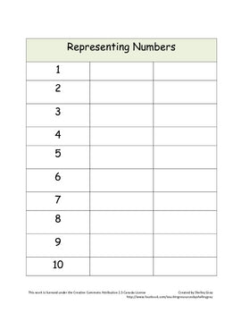Image of FREE Representing Numbers Math Center
