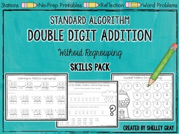 Addition Activities - No Regrouping Standard Algorithm 2-Digit ...
