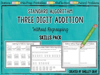 Main image for Addition Activities -  No Regrouping Standard Algorithm 3-Digit 