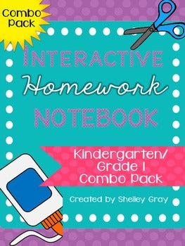Homework Boedet Interactive Homework Notebooks - Kindergarten and Grade 1 Bundle ...