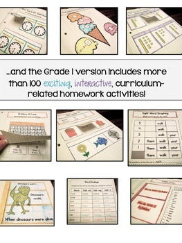 Image of Interactive Homework Notebooks - Kindergarten and Grade 1 Bundle