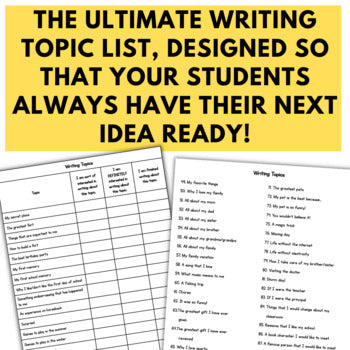 Writing Prompts and Topic Ideas with Graphic Organizers and Writing Te ...