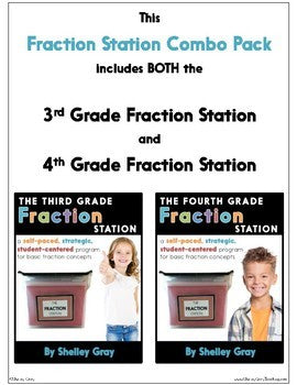 Image of Fraction Station Bundle for 3rd and 4th Grade - Understanding Fractions