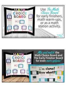 Image of Math Choice Board for 3rd Grade
