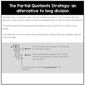 Image of Long Division Task Cards: The Partial Quotients Strategy