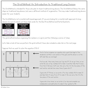Image of Long Division Task Cards: The Grid Method