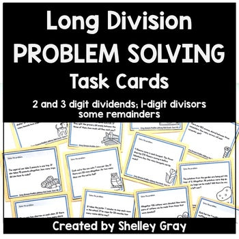 Main image for Long Division Problem Solving Task Cards - 2 and 3 by 1-digit, some remainders