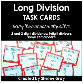 Main image for Long Division Task Cards - Standard Algorithm 