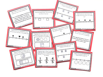Image of Fractions on a Number Line Task Cards - Fraction Practice
