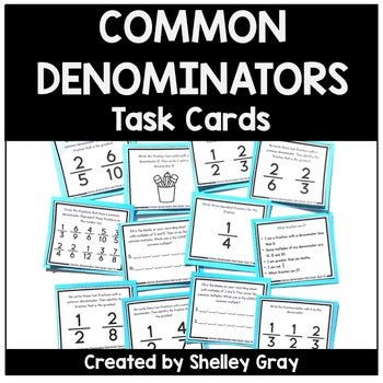 Main image for Common Denominators Fraction Task Cards - Fractions Practice