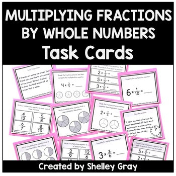 Main image for Multiplying Fractions by Whole Numbers Task Cards - Fraction Practice