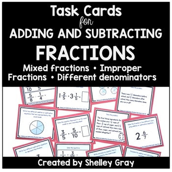 Main image for Adding & Subtracting Fractions Task Cards - Improper, Mixed