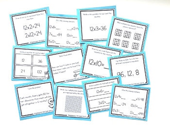Image of Multiplication Task Cards - x12 Multiplication Facts