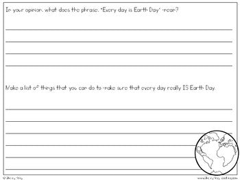 Image of Earth Day Poster and Writing Activity | Every Day is Earth Day