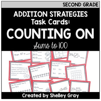 Main image for Addition Strategy Task Cards: Counting On (Sums to 100) SECOND GRADE