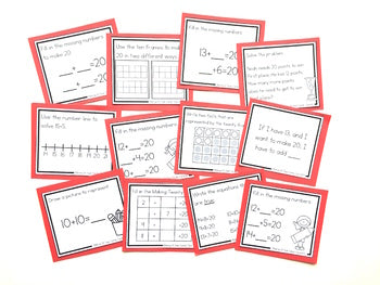 Image of Addition Strategy Task Cards: Making Twenty Facts