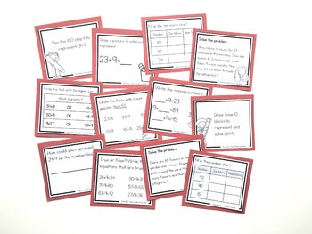 Image of Addition Strategy Task Cards: Plus Nine (Sums to 100) SECOND GRADE