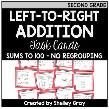 Main image for Addition Strategy Task Cards: Left-to-Right Addition (Sums to 100) SECOND GRADE