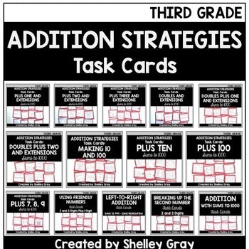 Main image for Addition Strategies Task Cards: Third Grade Bundle (Sums to 1000)