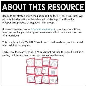 Addition Strategies Task Cards: Third Grade Bundle (Sums to 1000 ...