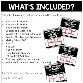 Image of Addition Strategies Task Cards: Third Grade Bundle (Sums to 1000)
