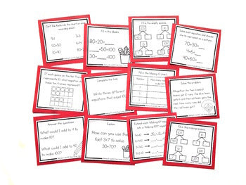 Image of Addition Strategy Task Cards: Making 10 and Making 100