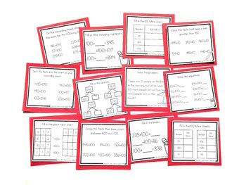 Addition Strategy Task Cards: Plus 100 - Sums to 1000 (Third Grade ...