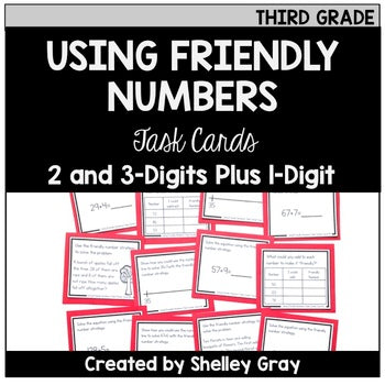 Main image for Addition Strategy Task Cards: Using Friendly Numbers (Third Grade)
