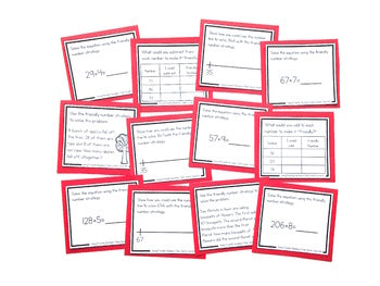 Image of Addition Strategy Task Cards: Using Friendly Numbers (Third Grade)