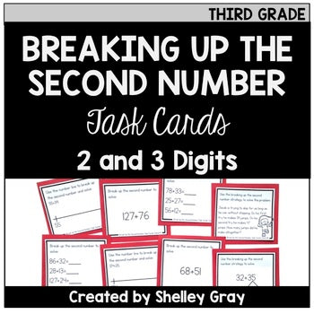 Main image for Addition Strategy Task Cards: Breaking Up the Second Number (Third Grade)