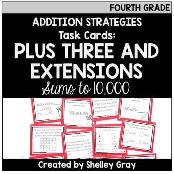 Main image for Addition Strategy Task Cards: Plus Three and Extensions (Fourth Grade)