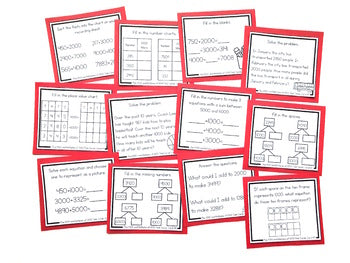 Image of Addition Strategy Task Cards: Plus 1000 and Multiples of 1000 (Fourth)