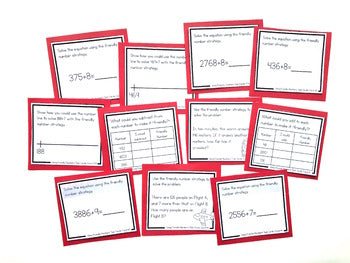 Image of Addition Strategy Task Cards: Using Friendly Numbers (Fourth)