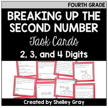 Main image for Addition Strategy Task Cards: Breaking Up the Second Number (Fourth Grade)