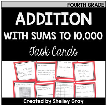 Main image for Addition with Sums to 10,000 Task Cards (Fourth Grade)