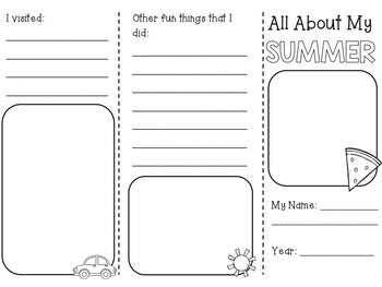 Image of Back to School Brochure - All About My Summer