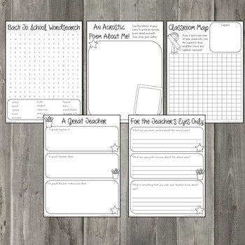 Image of Back To School Printables - Activities for the First Week Back