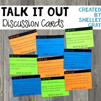 Main image for Back To School "Talk It Out" Discussion Cards for the First Week of School
