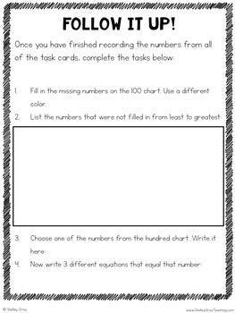 Image of Hundred Chart Math Station for Number Sense Using a 100 Chart