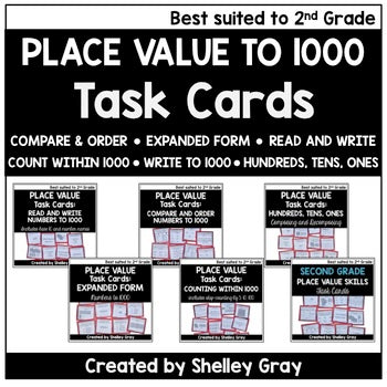 Main image for 2nd Grade Place Value Task Cards - Numbers to 1,000