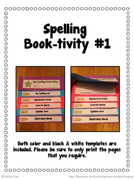 Image of Spelling Activities Foldable Booklets